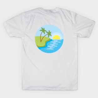 blue palm tree design T-Shirt